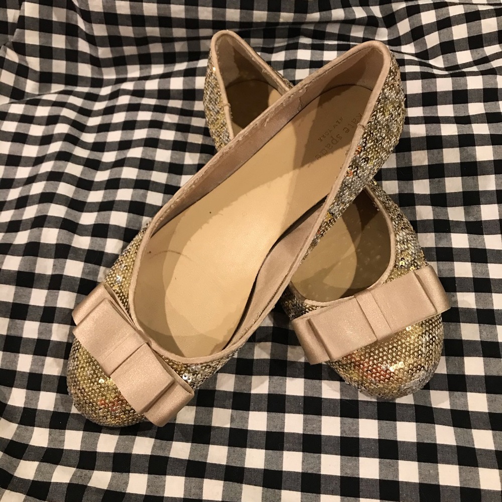 Kate Spade Glitter Gold/Silver Flats. GUC. Sz. 8
